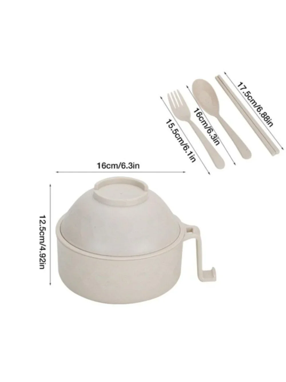 Multifunction Ramen Bowl Set with Lid, Spoon & Fork
